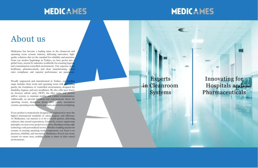 medicames-cleanroom-operating-room-product-range Medicames product range overview — cleanroom and operating room systems for hospitals and pharmaceuticals